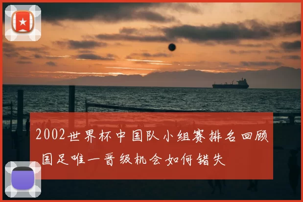 2002世界杯中国队小组赛排名回顾 国足唯一晋级机会如何错失
